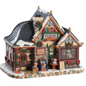 Lemax Fables Bookstore. Christmas Village Collection.